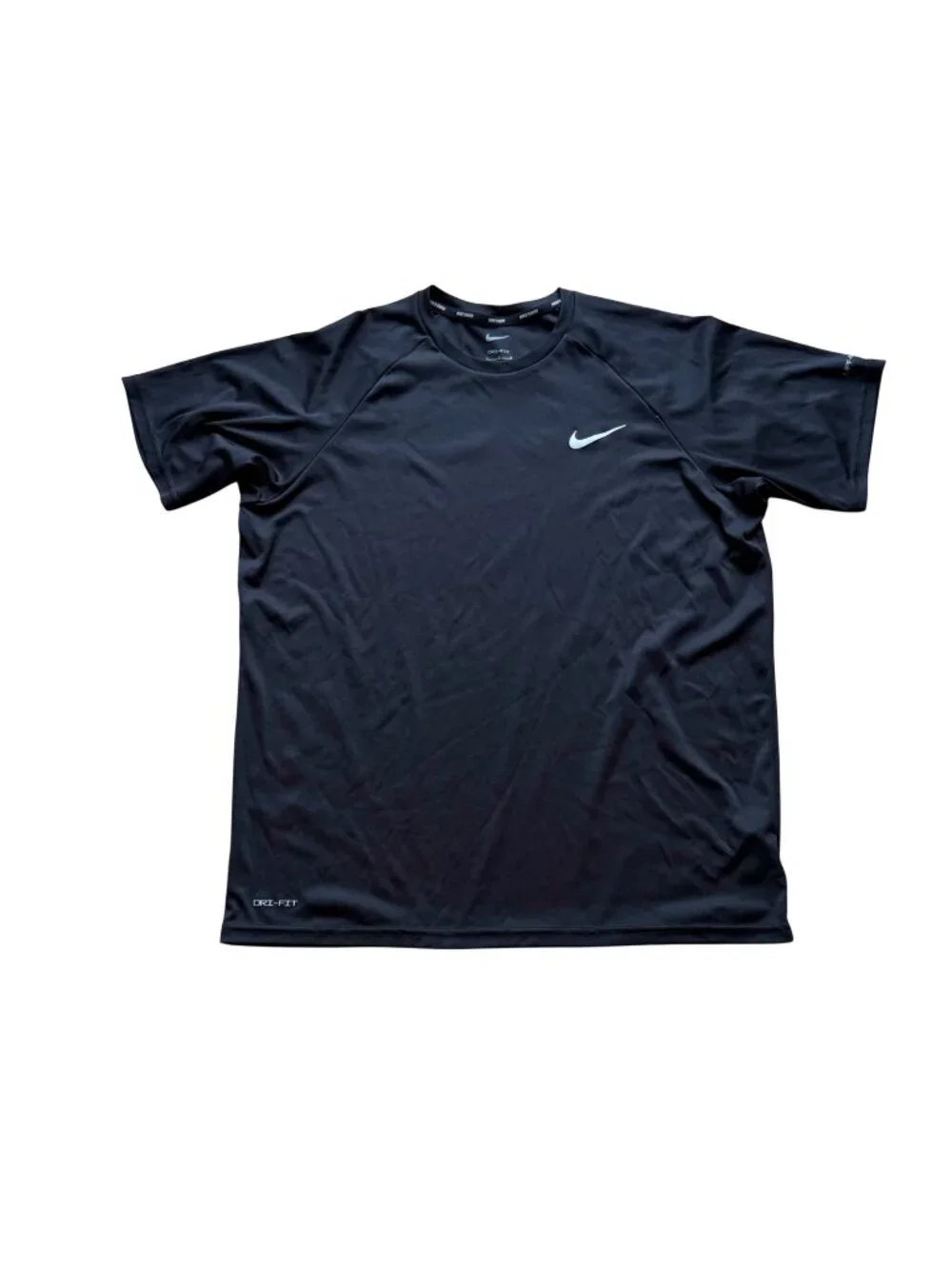 Nike Dri-Fit Swim Shirt Black Short Sleeve UPF 40+ Large Polyester